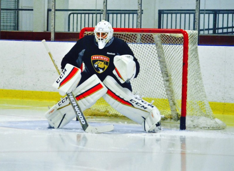 Reto Berra et Denis Malgin au camp des Panthers