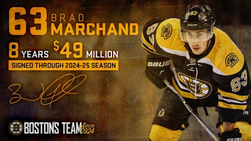 Les Bruins offrent un contrat de 8 ans et 49 millions à Brad Marchand