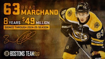Les Bruins offrent un contrat de 8 ans et 49 millions à Brad Marchand