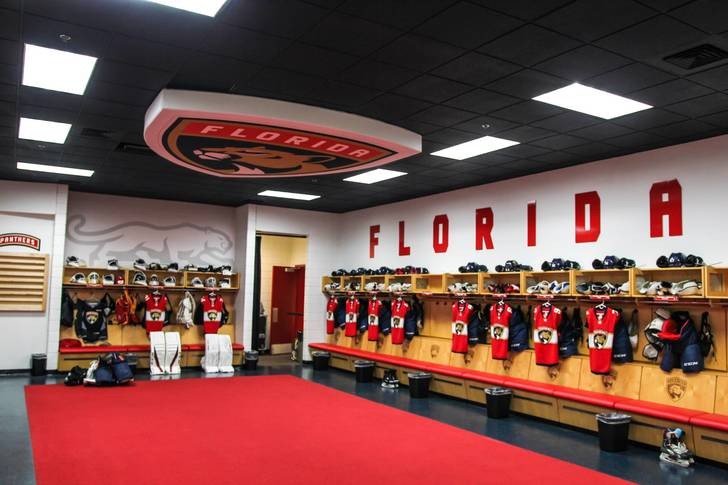 Quelques images du vestiaire des Panthers de Floride