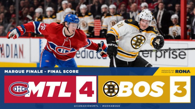 Résumé du match Bruins vs Canadien