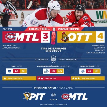 Montréal vs Ottawa 3-4 P