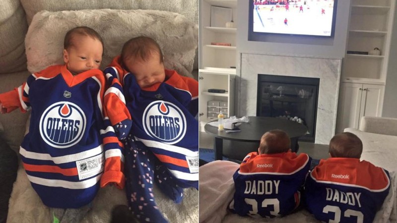 Les deux plus grands fans de Cam Talbot devant l'Heritage Classic
