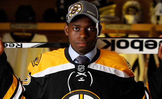 Malcolm Subban devant le filet des Bruins ce soir