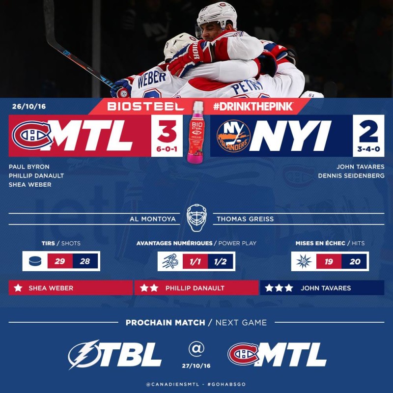 Canadien vs Islanders 3-2