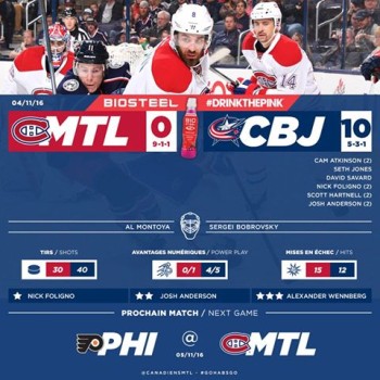 Canadien vs Blue Jackets 0-10 (!)