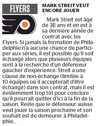 Quelques infos sur la situation contractuelle de Mark Streit