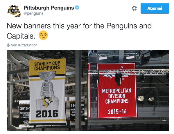 Les Penguins allument les Capitals sur les réseaux sociaux qui répondent sur la glace