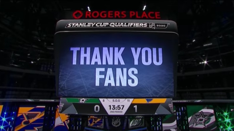 La NHL remercie les fans présents de le stade
