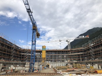 Quelques images de l'avancée des travaux de la patinoire d'Ambri