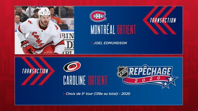 Le Canadien met la main sur Joel Edmundson