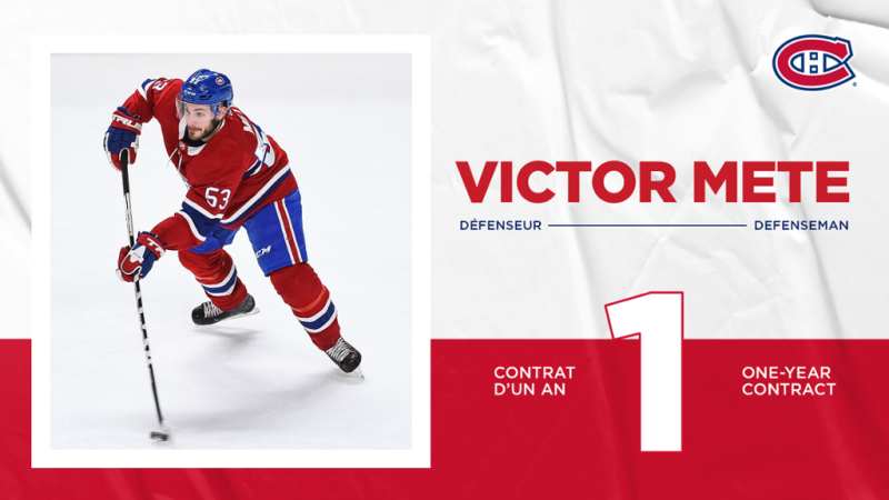 Victor Mete restera une année de plus à Montréal