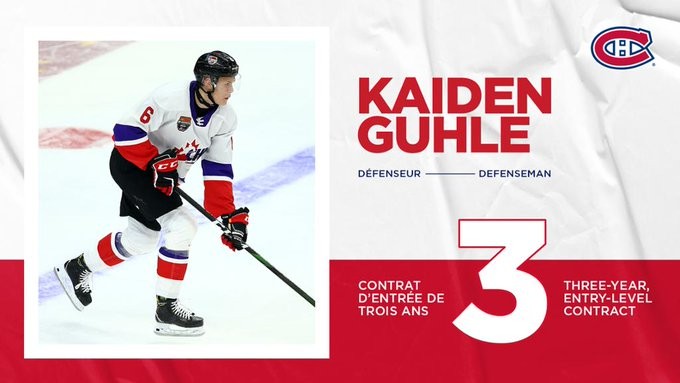 Le Canadien met son 1er choix sous contrat