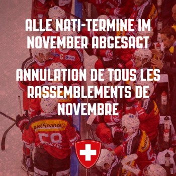 Annulation de tous les rassemblements des équipes nationales suisses de novembre