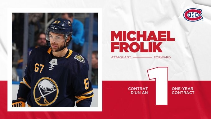 Michael Frolik rejoint Montréal