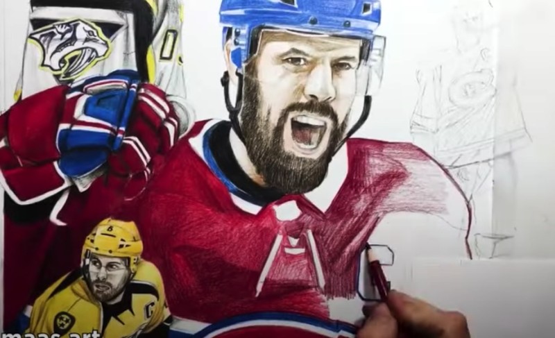 Un joli travail de dessin autour de Shea Weber
