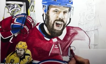 Un joli travail de dessin autour de Shea Weber