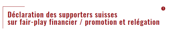 Une nouvelle déclaration de certains groupes de supporters sur le fair-play financier et la promotion/relégation