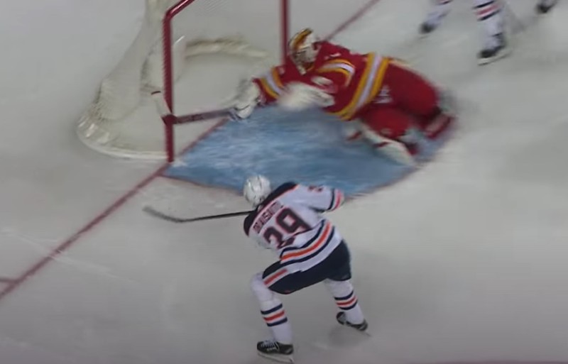 Un bien bel arrêt de David Rittich sur Leon Draisaitl