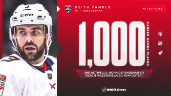 Un 1'000e match en NHL pour Keith Yandle et une impressionnante série sans blessure