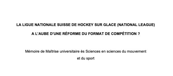 Un impressionnant travail sur le thème des réformes nécessaires en National League