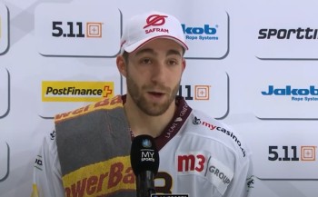 Interview d'après match de Mathieu Vouillamoz, Aurélien Marti, Marc-Antoine Pouliot et Thomas Thiry