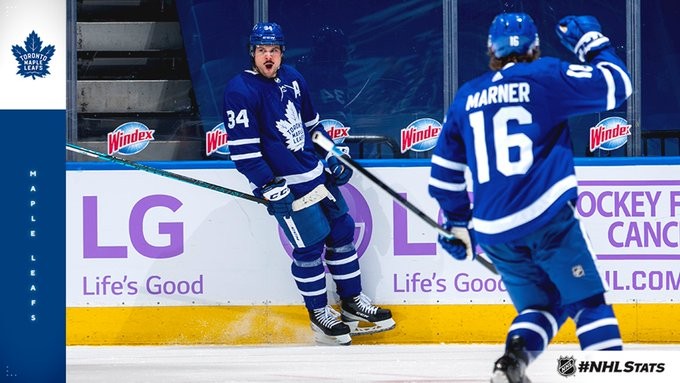 Un troisième hat trick en carrière pour Auston Matthews et un record américain