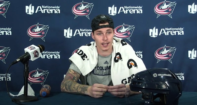 Elvis Merzlikins revient sur son blanchissage face à Detroit