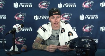 Elvis Merzlikins revient sur son blanchissage face à Detroit