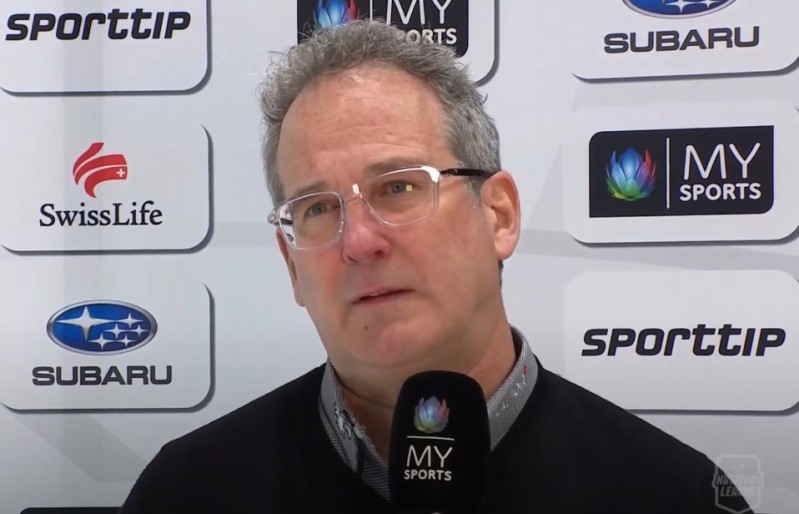 Interview d'après match de Patrick Emond, Daniel Winnik, Ludovic Waeber, Rikard Grönborg et Igor Jelovac