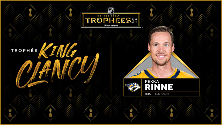 Pekka Rinne remporte le trophée King Clancy