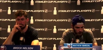 Mathew Barzal en larmes après l'élimination des Islanders