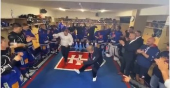 L'équipe de Slovaquie a dignement célébré sa victoire sur la Suède
