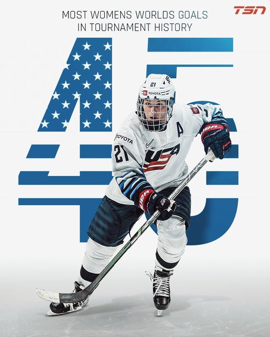 Hilary Knight est devenue la meilleure buteur des Mondiaux féminins