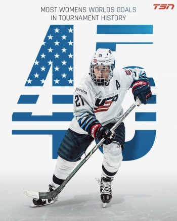 Hilary Knight est devenue la meilleure buteur des Mondiaux féminins