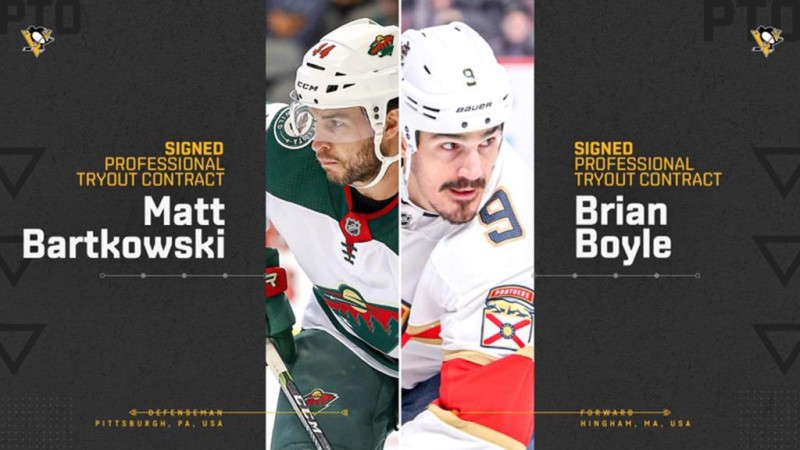 Boyle et Bartkowski obtiennent un essai avec les Penguins