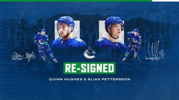 Quinn Hughes et Elias Pettersson à nouveau sous contrat avec les Canucks