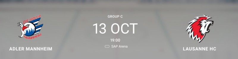 Formation des équipes pour le match Mannheim vs Lausanne
