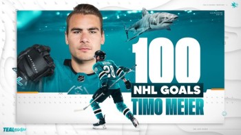 Un 100e but en carrière et une belle marque dans l'histoire des Sharks pour Timo Meier