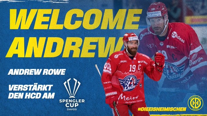 Andrew Rowe en renfort de Davos à la Coupe Spengler