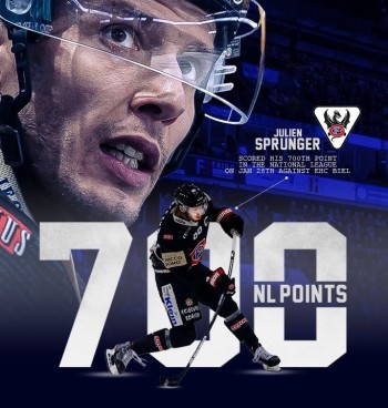 Julien Sprunger atteint les 700 points en National League