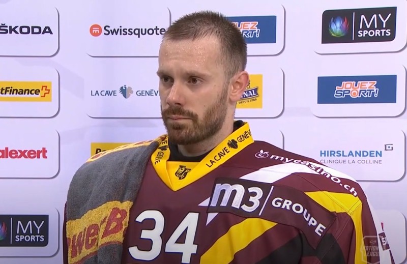 Interview d'après-match de Gauthier Descloux, Gilian Kohler, Dave Sutter, Joël Genazzi et Maxime Fortier