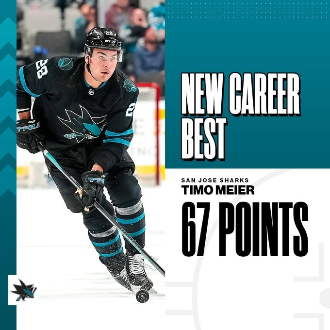 Timo Meier signe un record de buts et de points en carrière