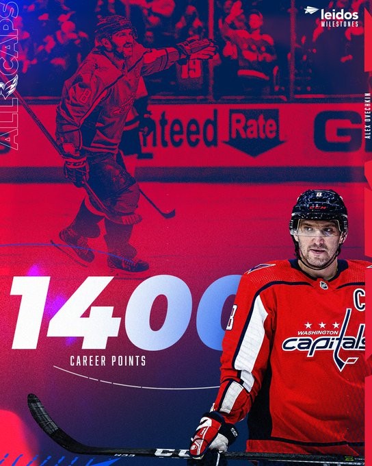 Alex Ovechkin atteint les 1400 points en carrière