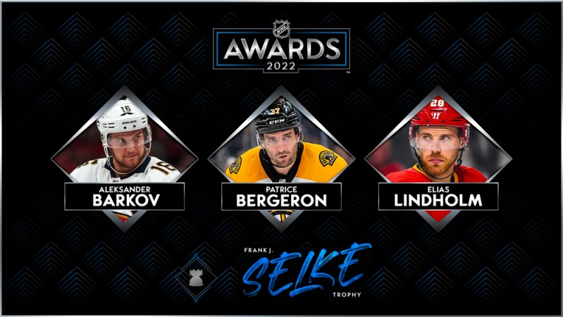Barkov, Bergeron et Lindholm élus finalistes du trophée Selke