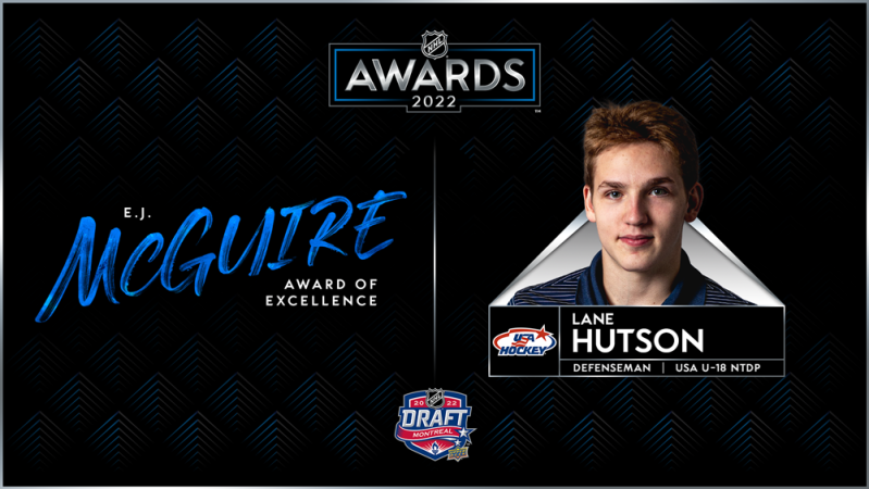 Lane Hutson reçoit le Prix d'excellence E.J. McGuire