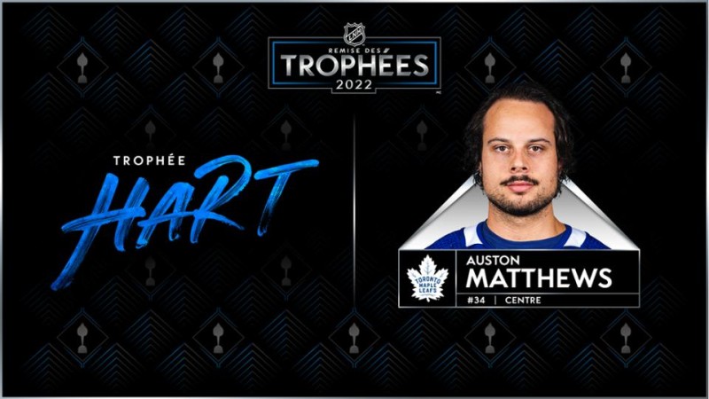 Les trophées Hart et  Ted Lindsay pour Auston Matthews