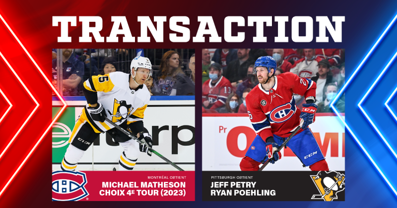 Echange entre le Canadien et les Penguins