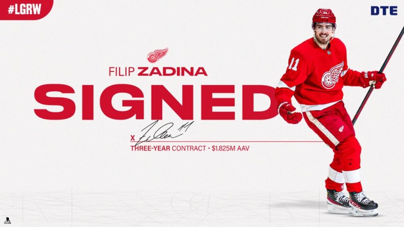 Un contrat de trois ans pour Filip Zadina avec les Red Wings