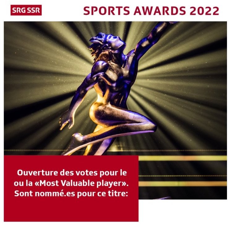 Le hockey bien représenté pour les MVP des Sports Awards suisses